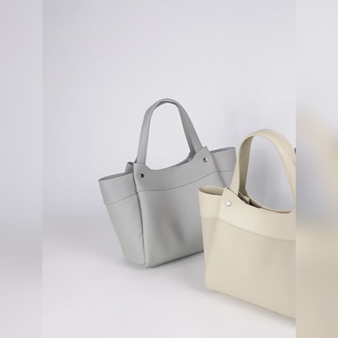 Genuine Leather Basket Tote Bag for Women Vintage Soft Crossbody Shoulder Handbag